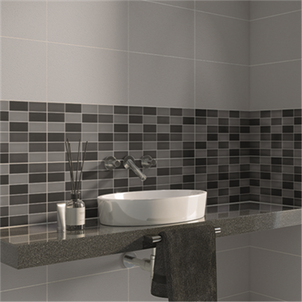 Faïence murale MONOCROMA Mosaico Antracita - 25 CMx40 CM