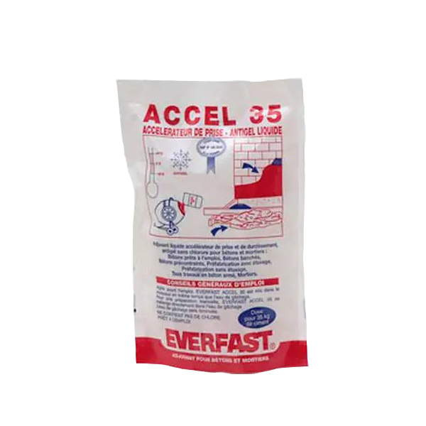 Accélérateur de prise liquide antigel pour béton et mortier - Everfast Accel - Dose de 350 ml