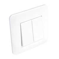 Interrupteur double Va et Vient - 85 x 85 x 41 mm - Courant 10A - Tension 250V - ABS - Blanc