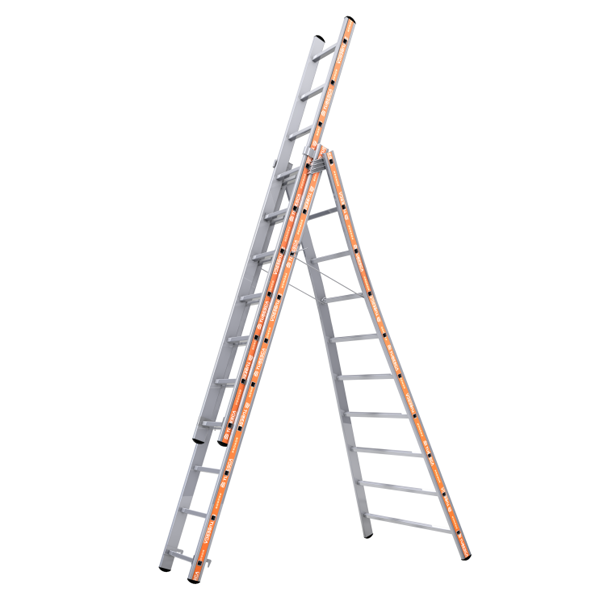 Échelle transformable 3 plans - Pronor Tubesca - Hauteur d'accès 7.71 m - Aluminium