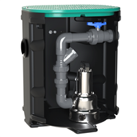 Station de relevage pour eaux chargées avec pompe 358 - kit de connexion rapide - Sanirel 250 - Cuve 340L - Hauteur 110 cm