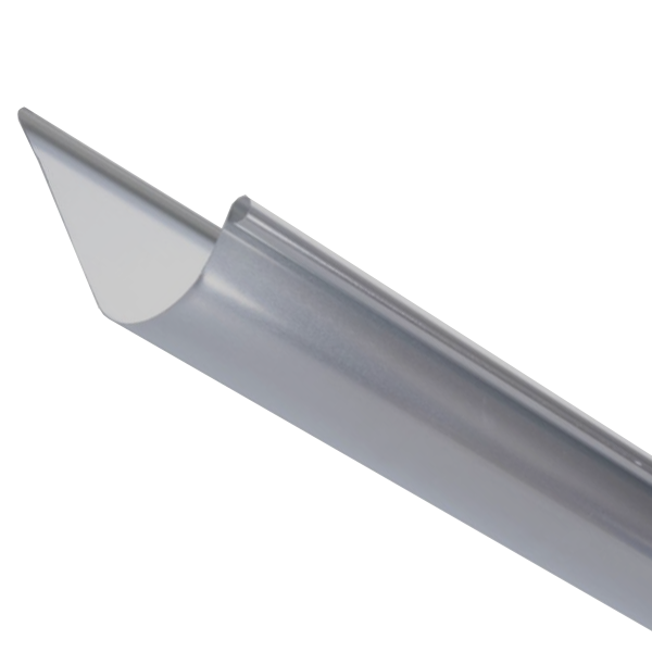 Gouttière Havraise en zinc Naturel VMZINC avec pince et boudin Ø 14 mm - 333 MM - ép. 0,65 MM - 4 M