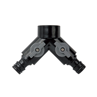 Raccord automatique sélecteur 2 directions fileté F20x27 et vannes arrêt Fitt  - Plastique noir