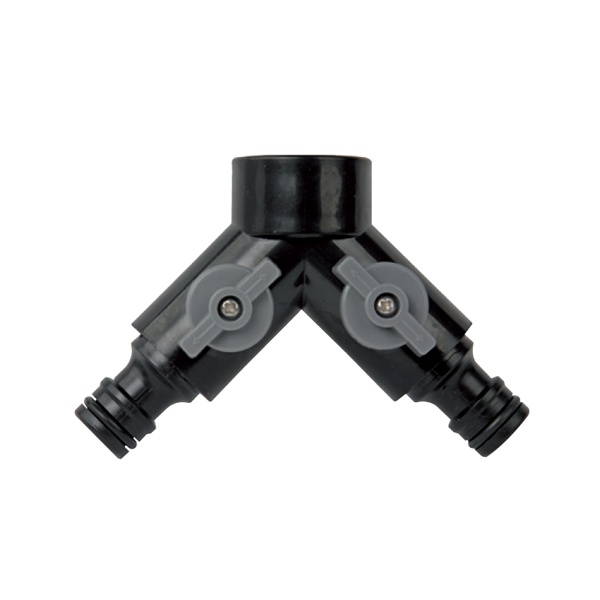 Raccord automatique sélecteur 2 directions fileté F20x27 et vannes arrêt Fitt  - Plastique noir