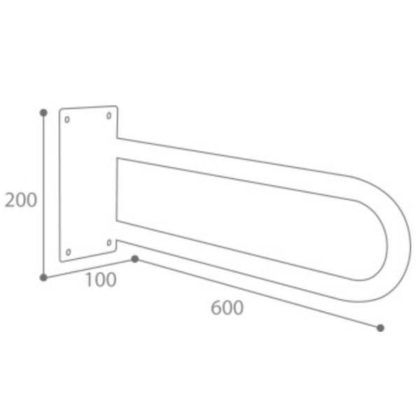 Barre de relèvement double Rossignol Biska pour sanitaires - inox 304 blanc - longueur 60 cm - 150 kg max