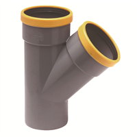 CULOTTE PVC CR8 MALE FEMELLE FEMELLE 45° 250X250 ASSAINISSEMENT A JOINT