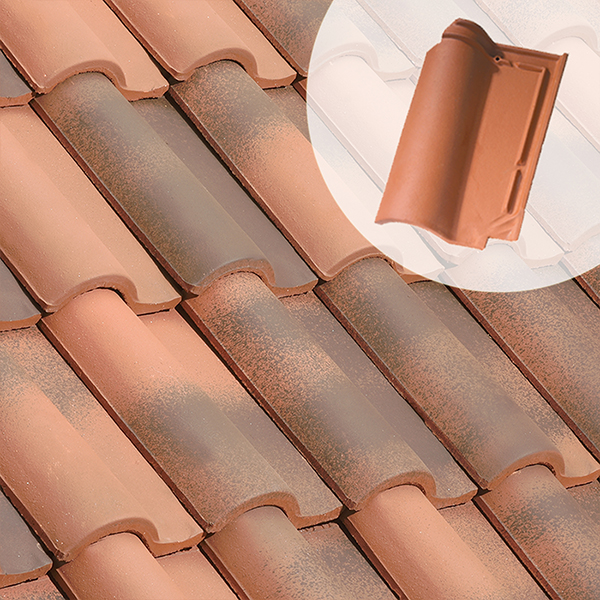 Tuile en terre cuite - Romane Sans - double emboîtement grand moule fortement galbée - Rouergue