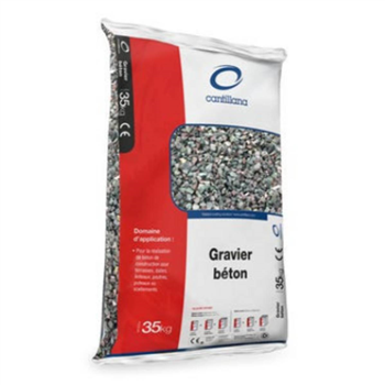 Gravillons pour béton gros oeuvre Obra granulométrie 6/16 Roulé - Sac de 35 kg