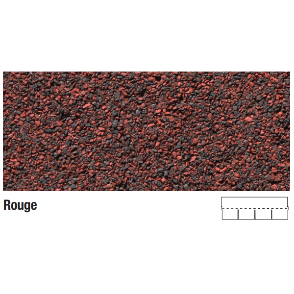 Bardeau bitumeux à 4 jupes Sopratuile pour toiture - coloris Rouge - paquet de 3,05 m²