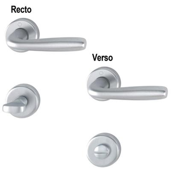 Ensemble sur rosace à condamnation Maribor Hoppe Alu finition chromé mat pour porte de 37 - 47 mm