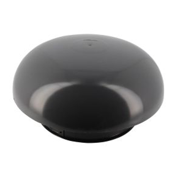 Chapeau de ventilation rond Nicoll - Diamètre 310 mm - Sortie 200 mm - Sans moustiquaire - PVC anti-UV - Gris anthracite