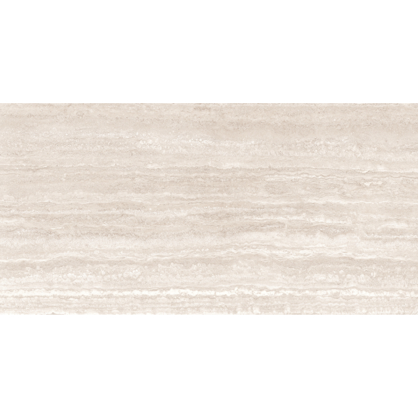 Carrelage effet pierre naturelle de travertin pour sol et mur R9 - Realstone Travertino Vein Bianco rectifié - 150 x 75 cm - ép. 9 mm