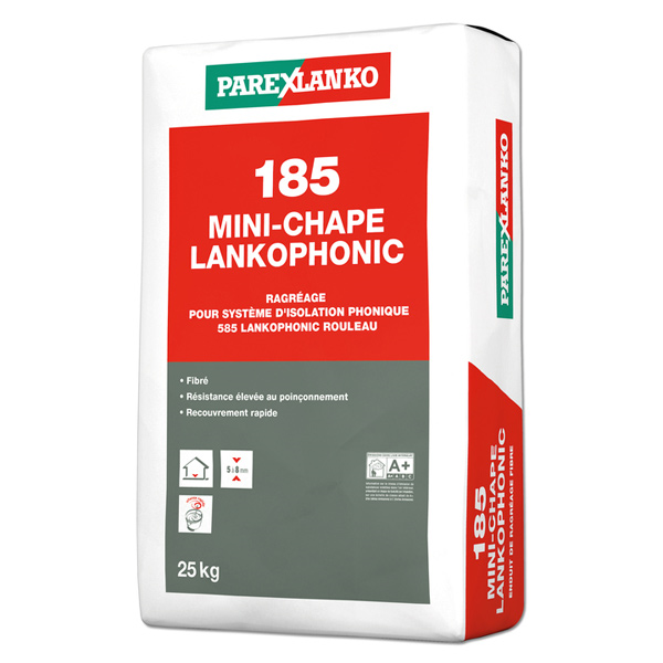 Enduit de ragréage fibré pour isolation phonique sous carrelage - 185 Mini-Chape Lankophonic - Sac de 15 KG