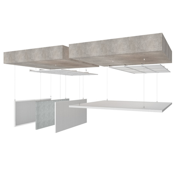 Crochet de suspension plafond pour îlot acoustique - Kit KBL embout déco Angel Gripple - 15kg max - câble de 1,00 M - sachet de 6