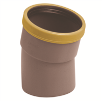 COUDE PVC CR8 MALE FEMELLE 15° D 125 ASSAINISSEMENT A JOINT