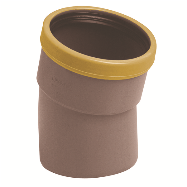 COUDE PVC CR8 MALE FEMELLE 15° D 125 ASSAINISSEMENT A JOINT