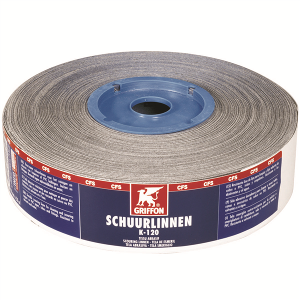 ROULEAU ABRASIF K-80 SPÉCIAL 25 M X 38 MM - GRAIN 120 - RÉSISTANT À L'EAU