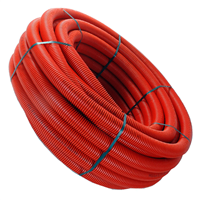Gaine TPC 40,0 mm Rouge pour câble EDF - polyéthylène annelé/lisse - couronne de 25,00 m