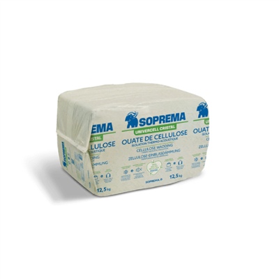 Ouate de cellulose Univercell Cristal Soprema - isolation thermo-acoustique planchers combles perdus -