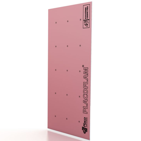 Plaque de plâtre à haute résistance au feu - Placoflam BA13 - 2,50 M x 1,20 M - ép. 13,0 MM