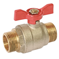 Vanne d'arrêt à sphère double mâle 3/4" - passage intégral et manette papillon