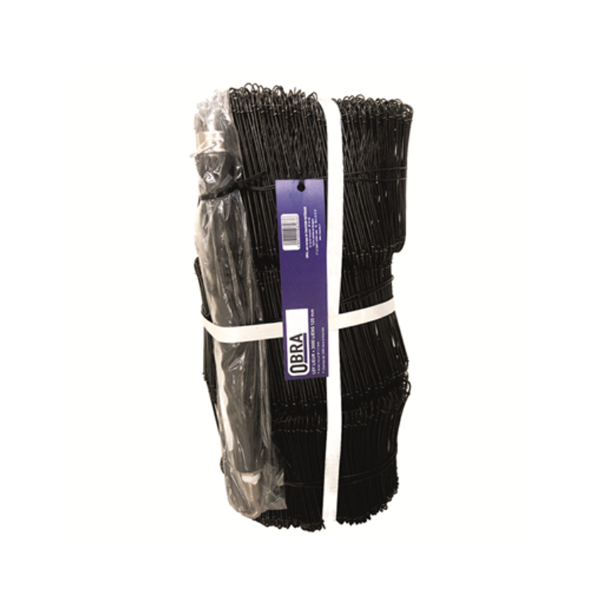 Lien à boucle acier recuit Obra - Longueur 120 mm Ø 1.1 mm - Lot 3000 liens avec lieur inclus