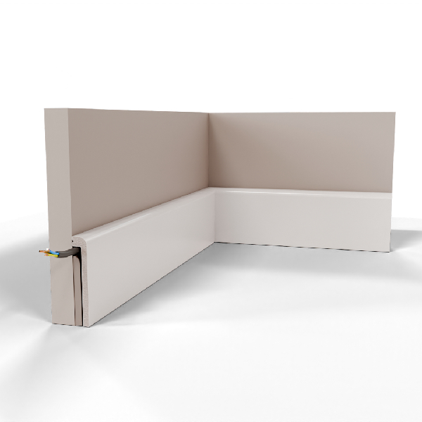 Surplinthe blanche PVC arrondie anti-choc - Hauteur 10 cm x Largeur 2.2 cm - Longueur 2.40 mL