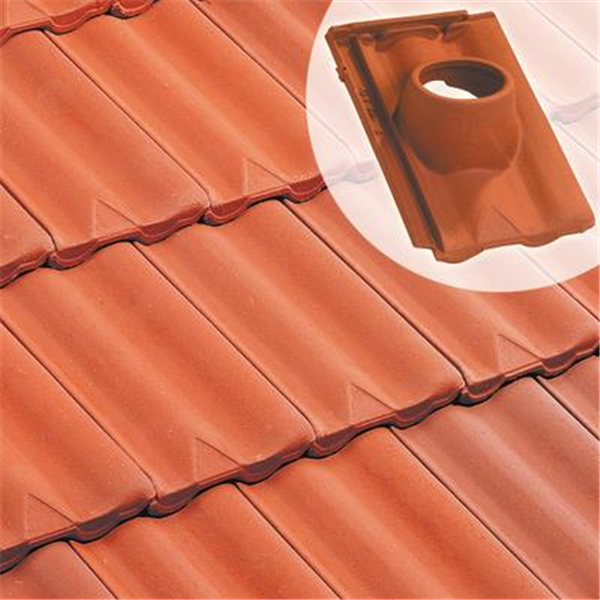 Tuile à douille en terre cuite - Delta 10 Ste Foy - Diamètre 120 mm - Rouge