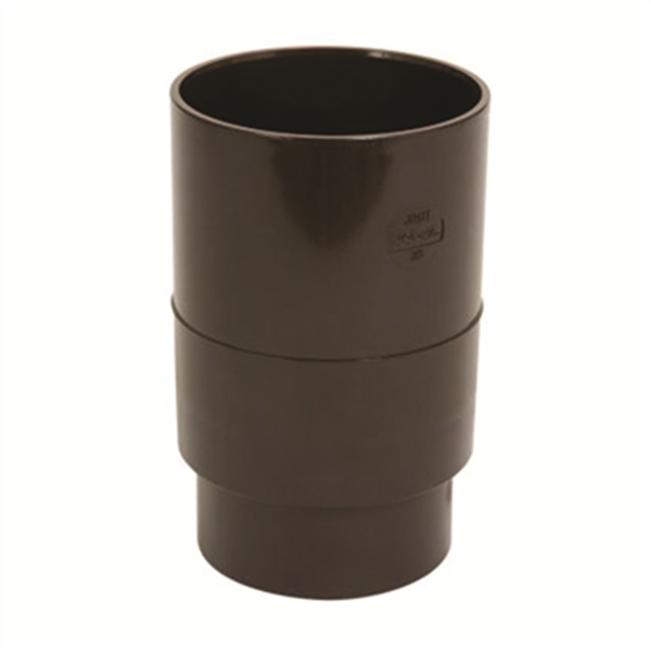 Manchon double femelle/femelle pour tube de descente cylindrique Ø 80 - Marron