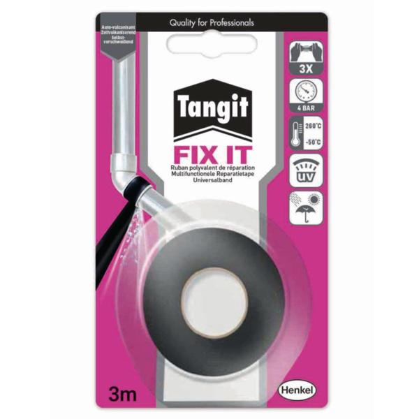 Ruban polyvalent auto-amalgamant réparation et étanchéité - FIX IT Tangit - 2,5 cm x 3 mètres