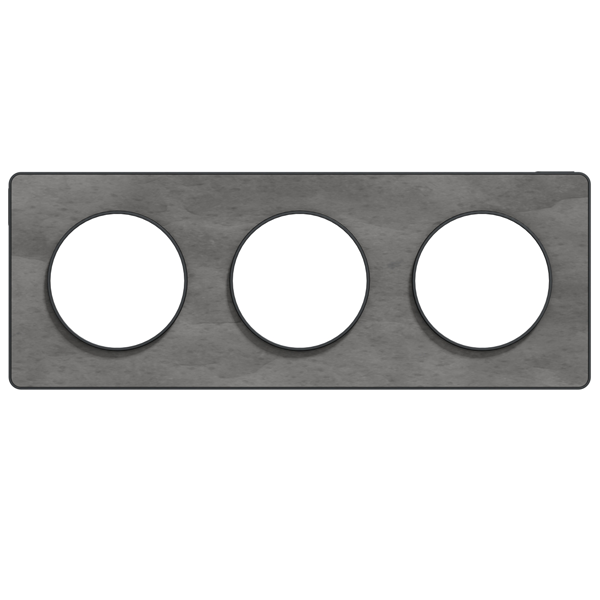 Plaque de finition triple Schneider Odace Touch pour 3 postes encastrés - ardoise liseré anthracite