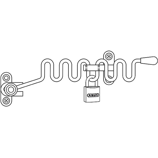Entrebâilleur en serpentin métallique pour fenêtre Abus EFS - à visser - coloris blanc