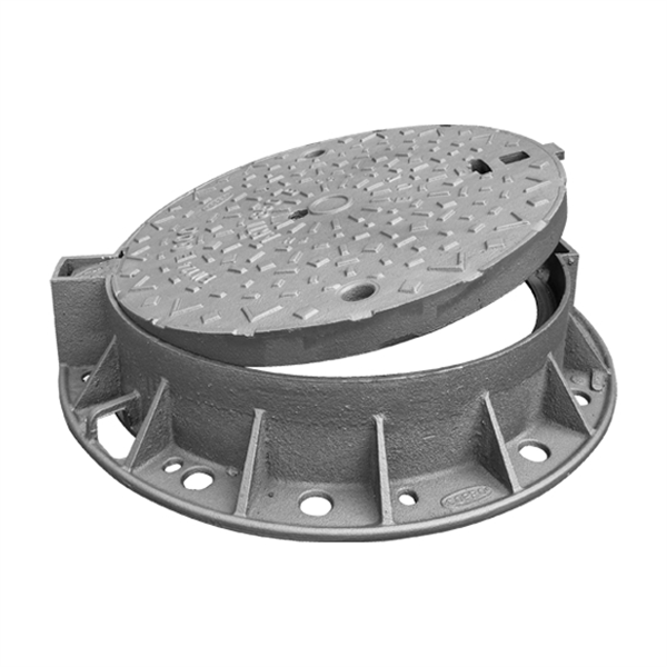 Regard de chaussée à cadre rond articulé E600 Hauteur 150mm NF