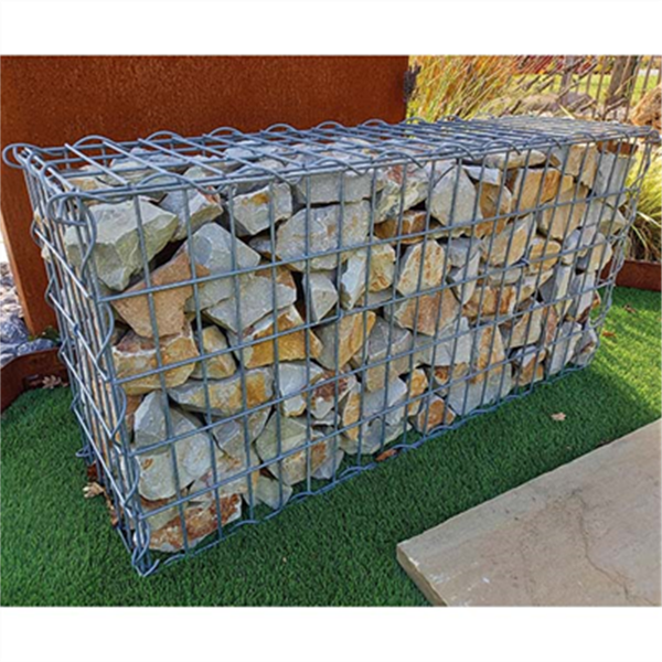 Gabion en kit à remplir avec montage en hélice - Zinc-Alu galvanisé - 100x30x50 cm - Maille 10x5 CM - Diam. 4.5 MM