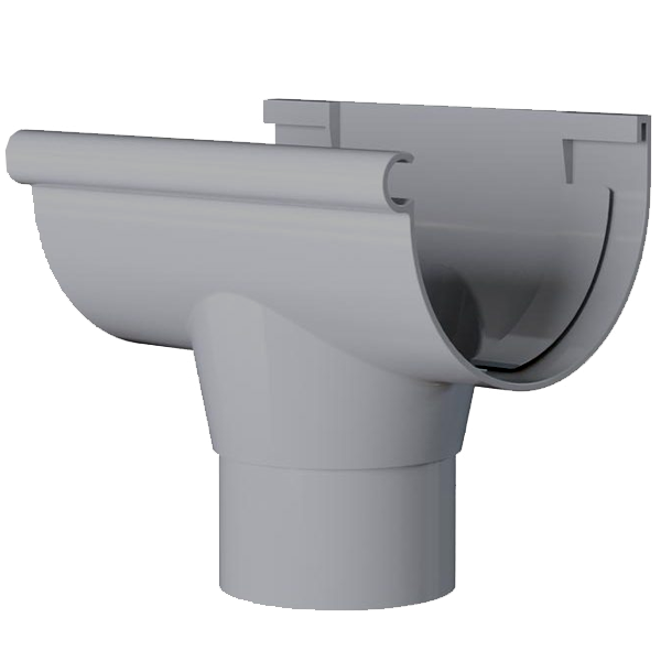 Naissance centrale à coller MEP 25NCC pour gouttière GD25 et tuyau de descente de 80 mm - PVC Gris