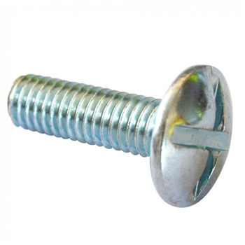 Vis poêlier à tête ronde large fendue en croix - acier zingué NFE 25129 - M6 x 80 mm - boîte de 100