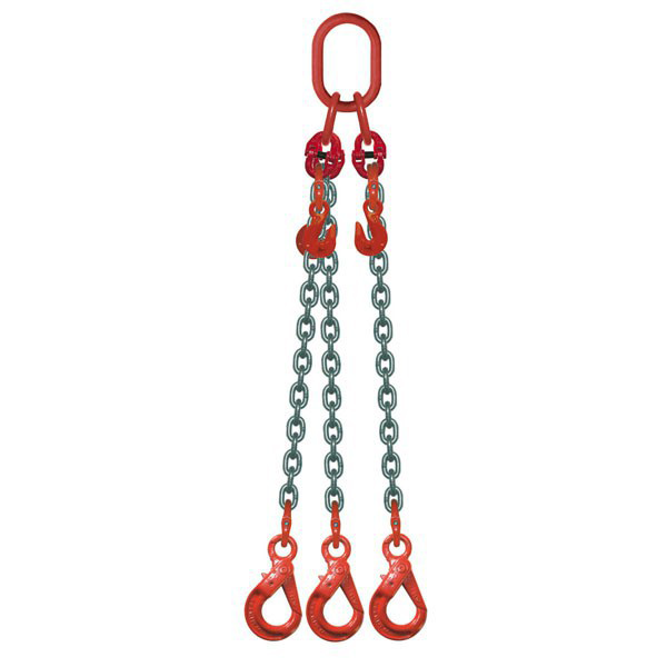 Elingue chaîne réglable 3 brins Levac crochets à verrouillage automatique CMU 4250 kg 2.5 m