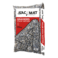 Gravier à béton Sacamat pour dalles et fondations - granulométrie 4 à 12,5 mm - sac de 35,0 KG