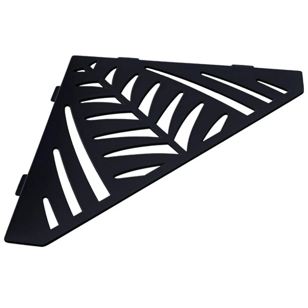 Étagère de douche en acier Inox noir mat - forme Pentagone design Jungle - 36,0 CM x 26,0 CM x 3,00 MM