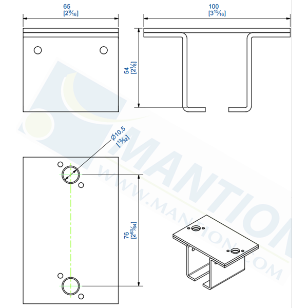 Support enveloppant au plafond Mantion 5144