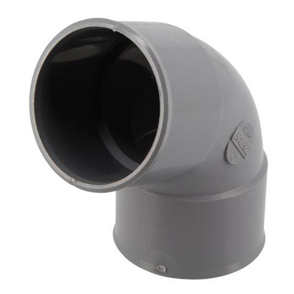 Coude 67°30 à coller pour évacuation des eaux - Raccord femelle-femelle - Diamètre Ø 50 mm - Techtan - Gris