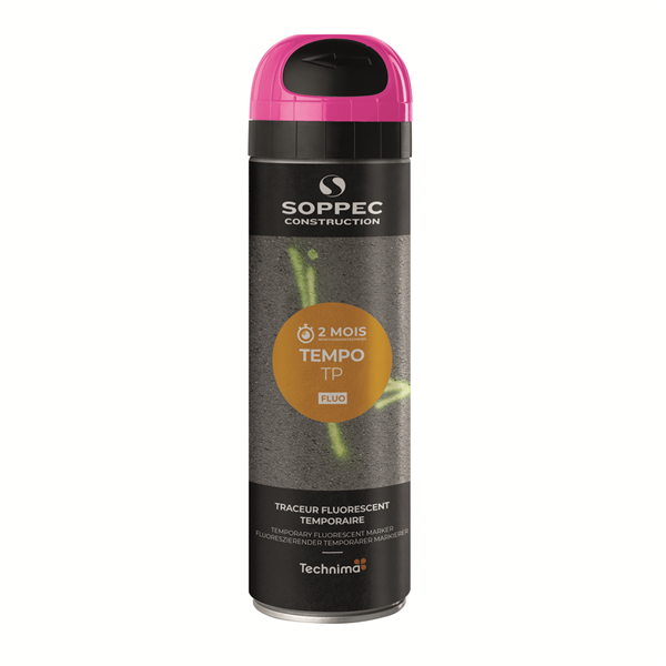 Le tempo TP cerise FLUO 500ml éphémère à base de craie