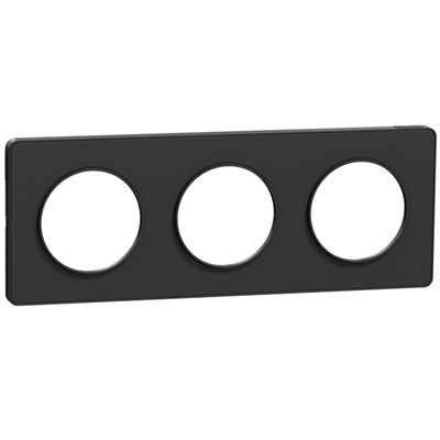 Plaque de finition triple Schneider Odace Touch pour 3 postes encastrés - anthracite