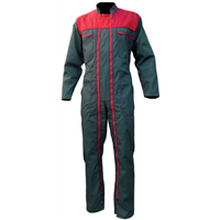 Combinaison double fermeture bicolore rouge vert 65% polyester 35% coton taille 1