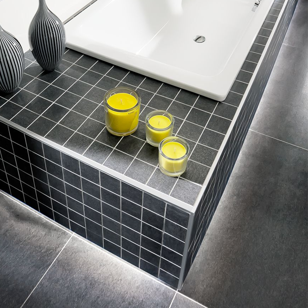 Profilé de finition pour angles sortants de carrelage Quadec - Acier brossé - H = 12.5 MM - longueur 2,5 M