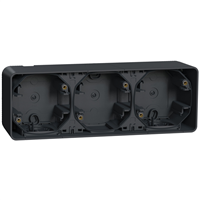 Boîtier pour 3 postes en saillie à l'horizontale Schneider Mureva Styl - IP55 - IK08 - gris anthracite RAL 7016