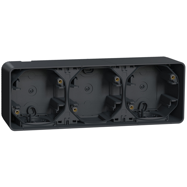 Boîtier pour 3 postes en saillie à l'horizontale Schneider Mureva Styl - IP55 - IK08 - gris anthracite RAL 7016