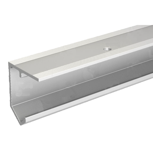 Rail aluminium simple voie pré-percé Mantion Tubel pour porte de placard - longueur 194 cm