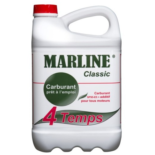 Carburant de moteur essence 4 temps Marline Classic avec additif - prêt à l'emploi - 5 litres