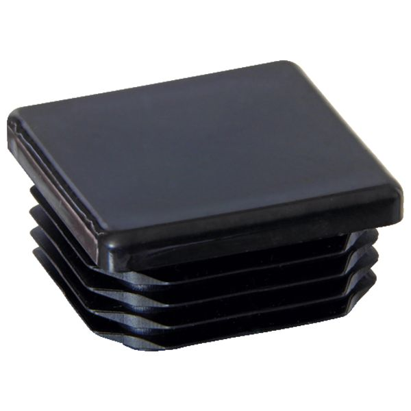 Embout carré entrant noir diamètre extérieur tube 40x40 mm - boîte de 25